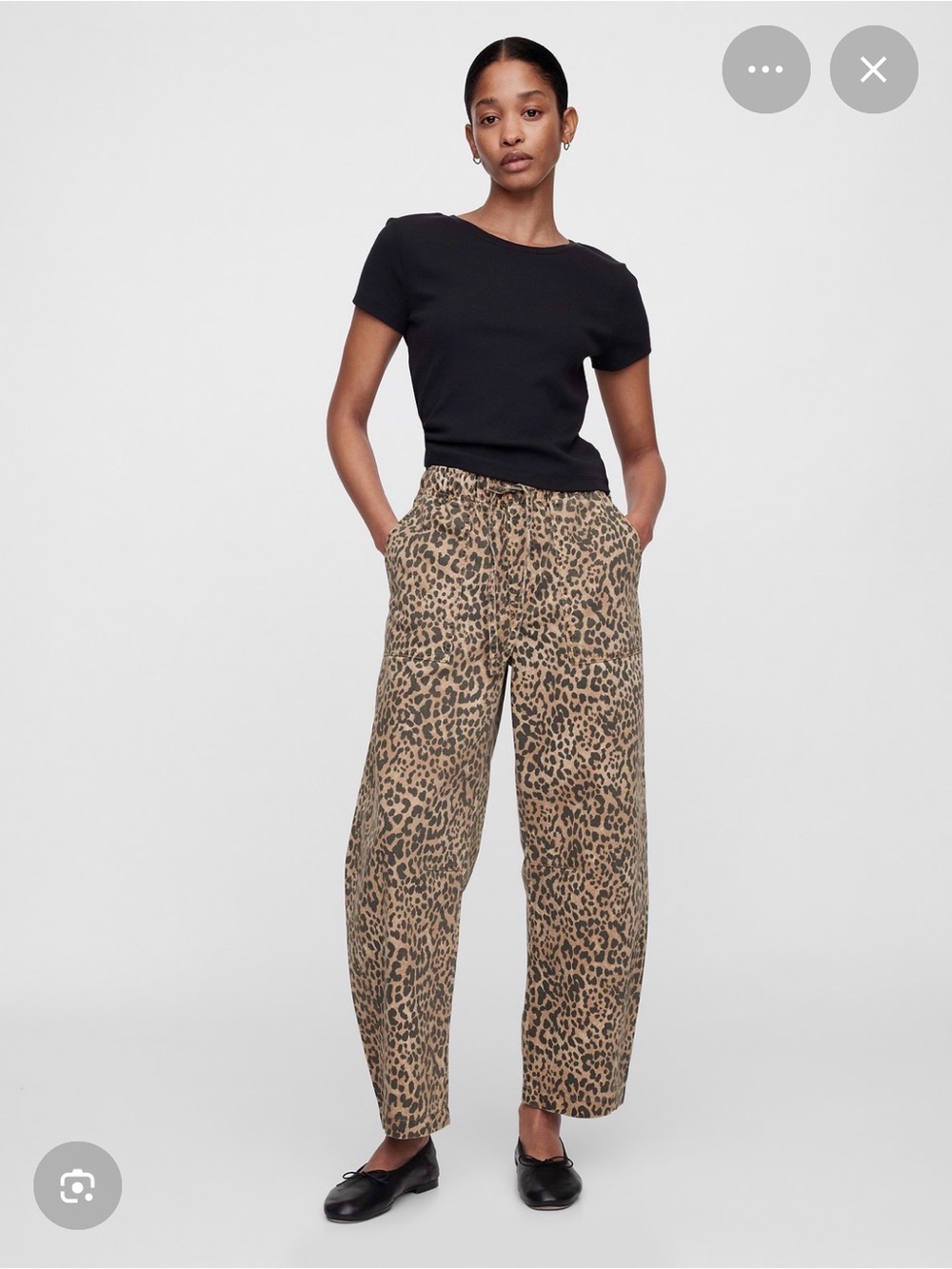 Gap Leopard Print Wide-Leg Pants